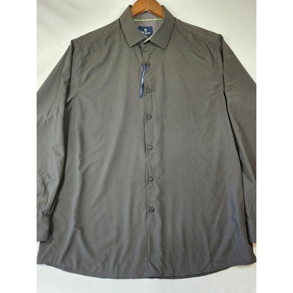 Tom Baine‎ Performance Slim Fit Shirt Black 4-Way Stretch Wrinkle Free XXL NWOT - Picture 3 of 11